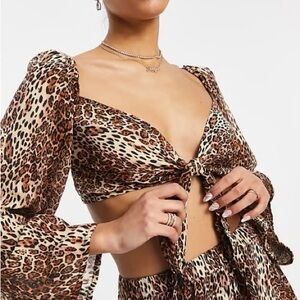 Leopard print beach top
